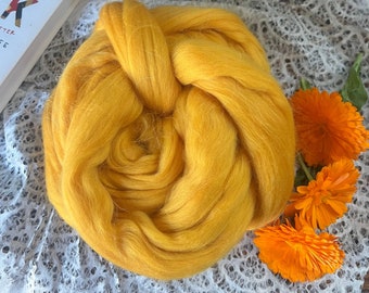 Honey Bio-Nylon Combed Top, Vegan Fiber, Spinning, Felting (4 oz)