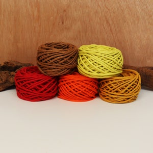 4mm Macrame Cotton Cord Single Strand, 100 feet Spools, Color Fiber Pack, DYI Free Tutorials, Fall Colors, Smaller Projects, Weaving, Crafts