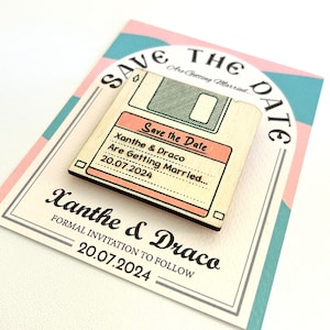 Save the Date Magnet, Unique Save the Date Floppy Shape Magnets with Canvas Card and Rustic Envelope, Wedding Save the Dates Gift Card