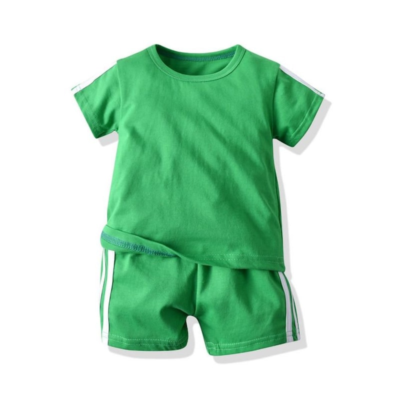 comfy boys outdoor outfits 100/% cotton Green sets for kids