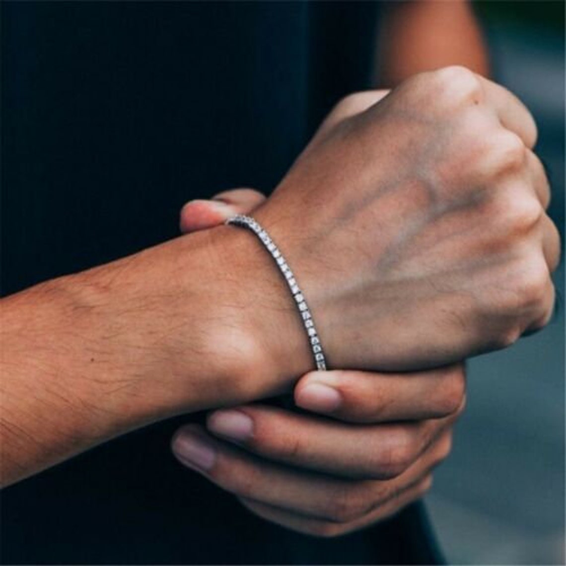 Ventr UK 4MM 6MM Men's Tennis Bracelet Chain CZ Silver Etsy