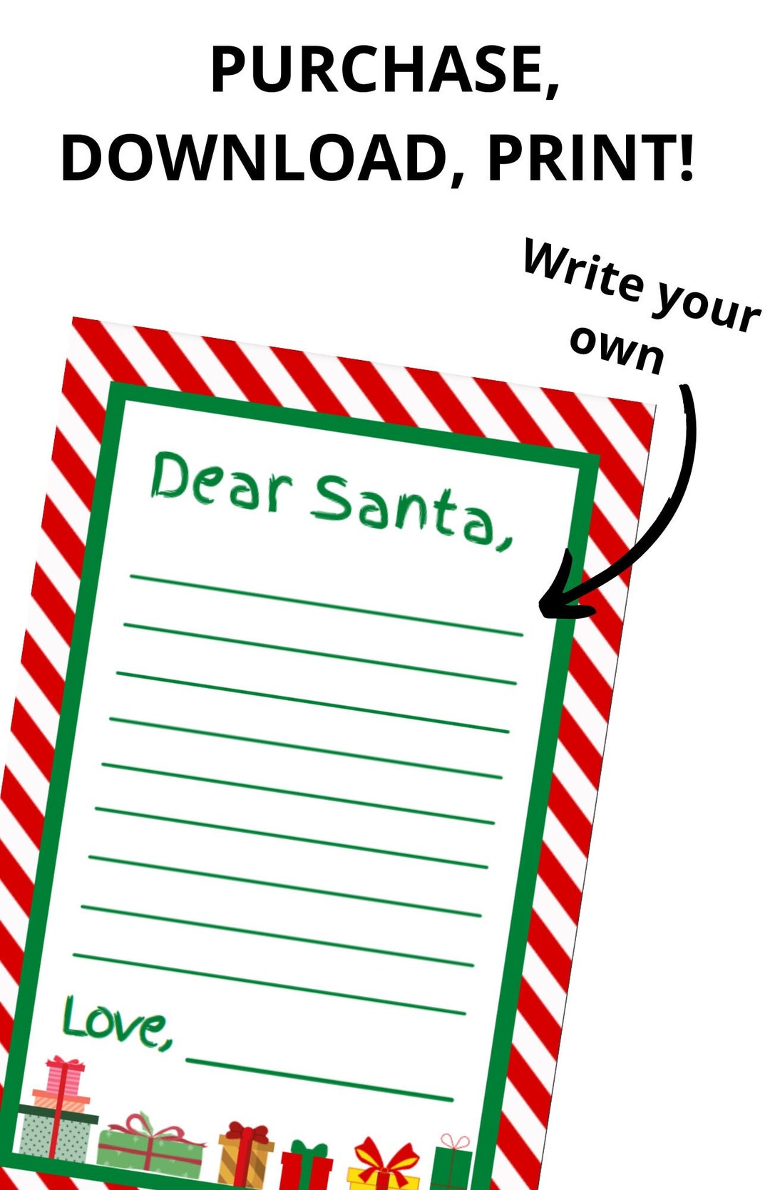 Letter to Santa, Printable, - Etsy