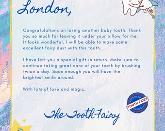 Letter from Tooth Fairy, Instant Download