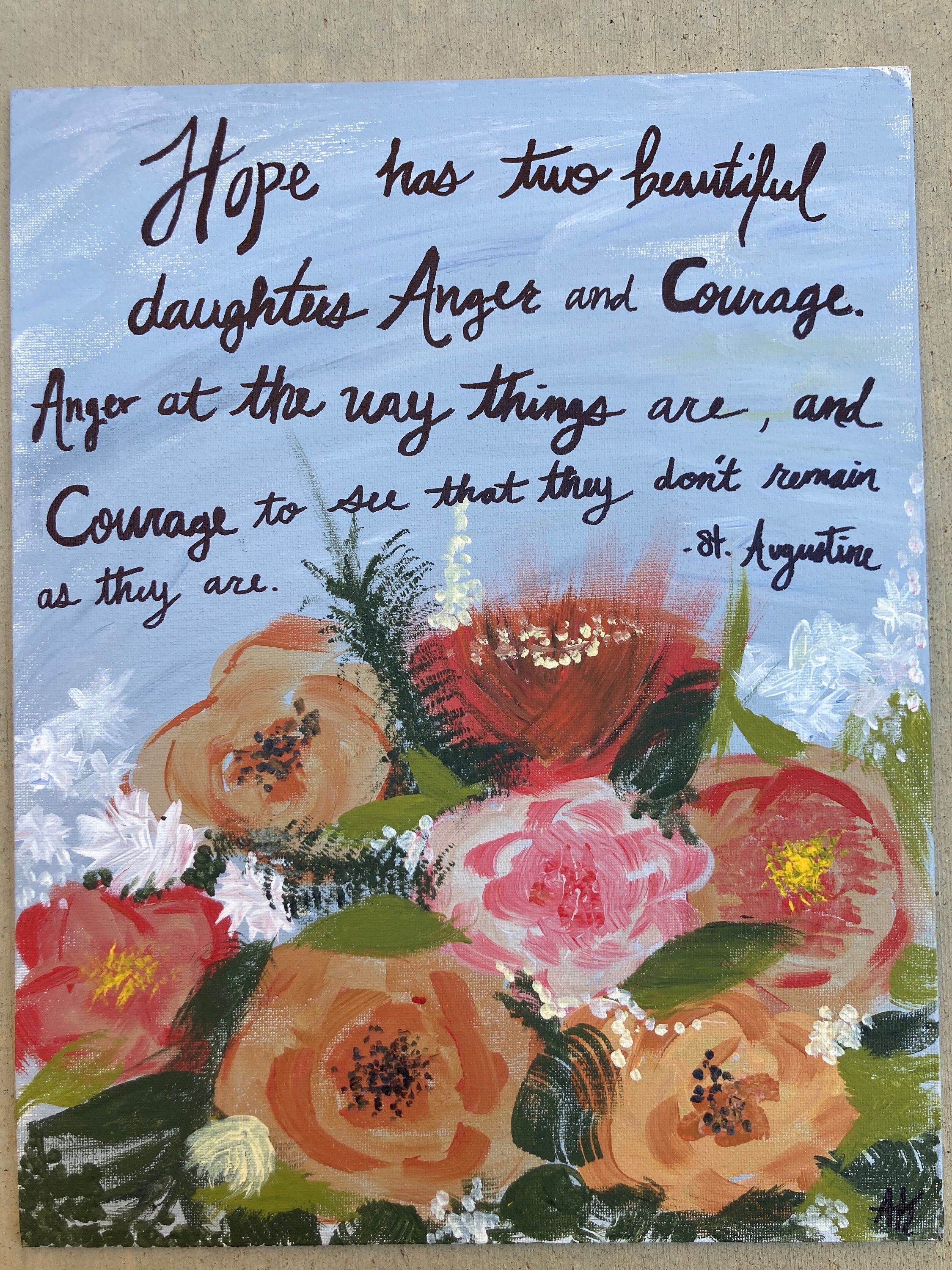 Hope has two beautiful daughters quote St. Augustine flowers Etsy