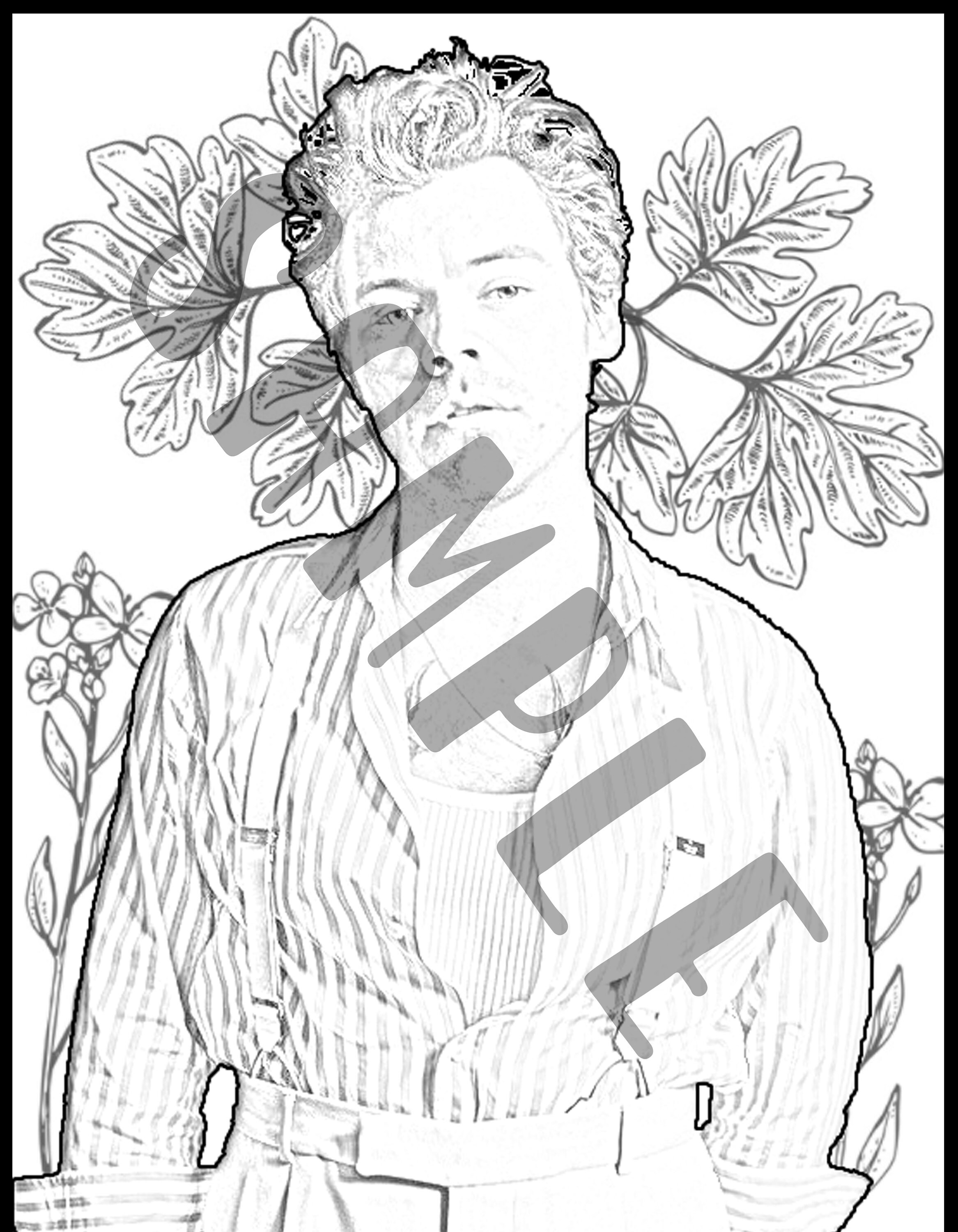 Coloring Book Harry Styles Inspired Digital Download Adult | Etsy