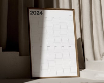 2024 Wall Planner | Large Annual Monthly Planner | 2024 Year Planner | 2024 Monthly Calendar | Year to View | v. 1