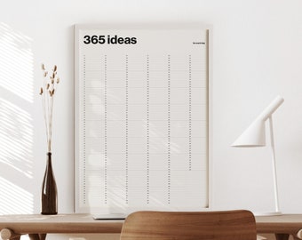 Printable PDF | Universal Wall Planner | Blank Calendar | 365 days | Instant Download