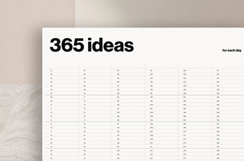 Printable PDF Universal Wall Planner Blank Calendar 365 Days Instant