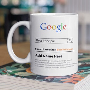 Google search gift for Principal mug, personalized gifts for Principals, pe teacher mug, teacher appreciation mug