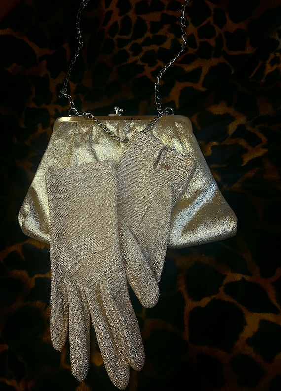 Glitzy Handclutch and Gloves