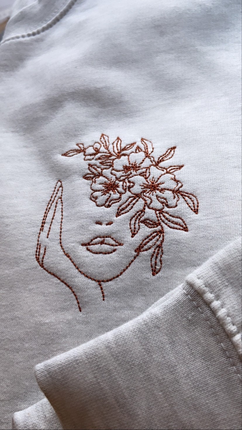Bloom & Wild Embroidery Sweatshirt | Etsy