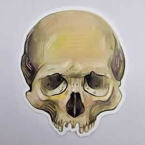 Human Skull Vinyl Sticker - Dark Gothic Art