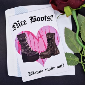 Carte alternative gothique pour la Saint-Valentin - Belles bottes !