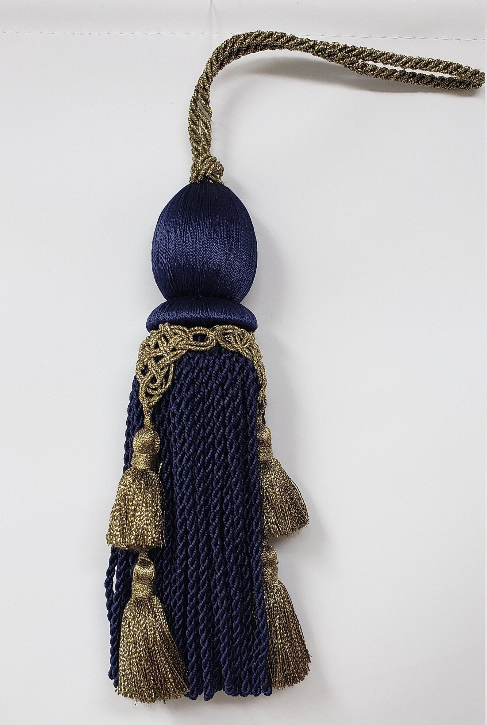 2 Rare Vintage European 8 Large KEY TASSELS In Navy Blue Etsy