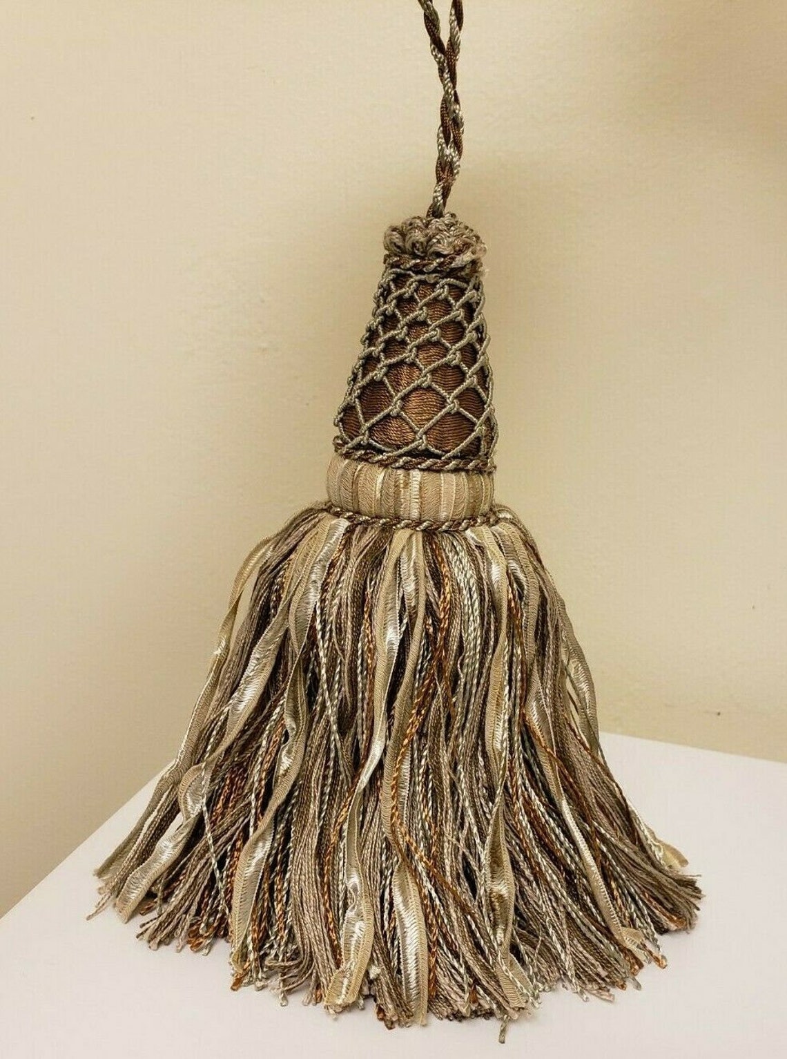 2 Vintage 8 Large Decorative RIBBON KEY TASSELS Ivory Etsy UK