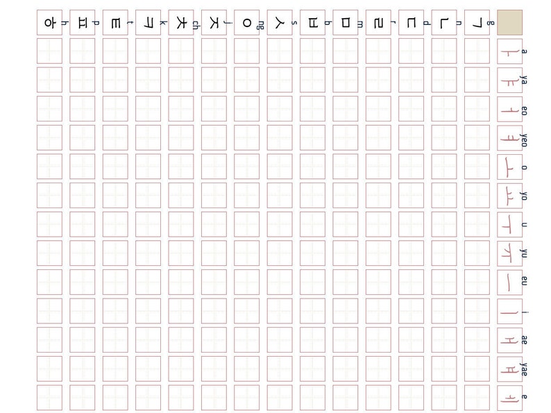 Hangul Worksheet 64 page! hangul card, chart