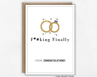 Sarcastic Congratulation Card | Card For Newly Married Or Engaged Couple | Engagement Card For Friend