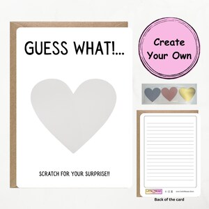 Créer votre propre carte à gratter | Devinez quelle surprise | Carte surprise | Ensemble de fabrication de cartes | Bricolage | Révélation surprise