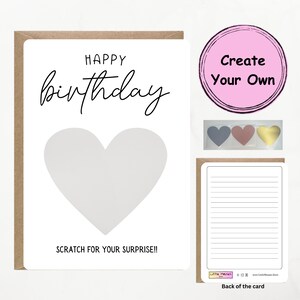 Créer votre propre carte à gratter | Carte surprise d'anniversaire | Carte surprise | Ensemble de fabrication de cartes | Bricolage | Révélation surprise