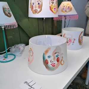 Custom shadyriv painted lampshade