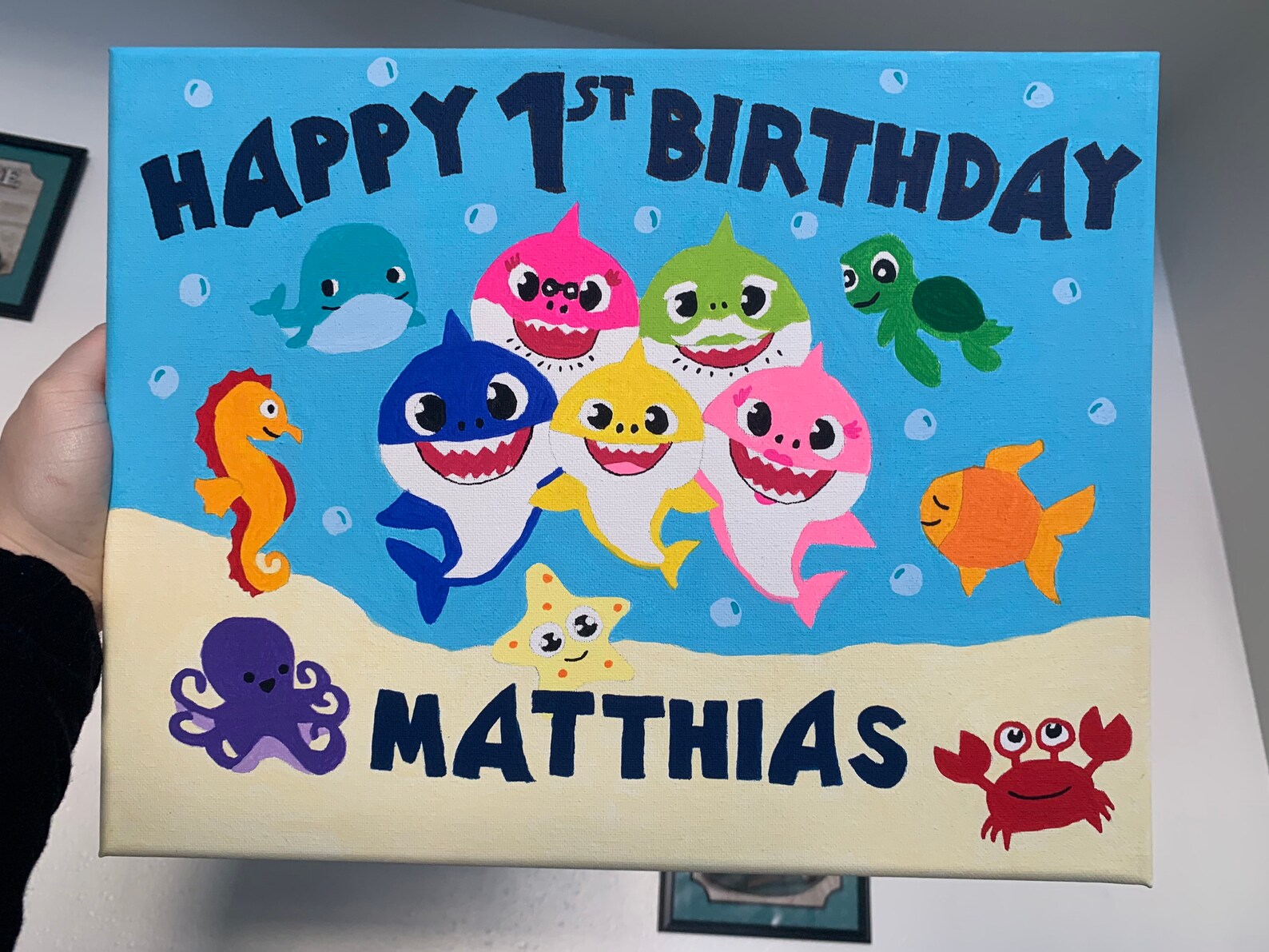 Customizable Baby Shark Painting Etsy