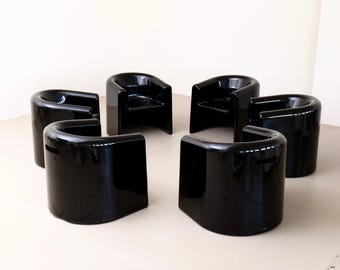 Rodolfo Bonetto Melaina - Driade Fiberglass Armchairs - 1970s Italy