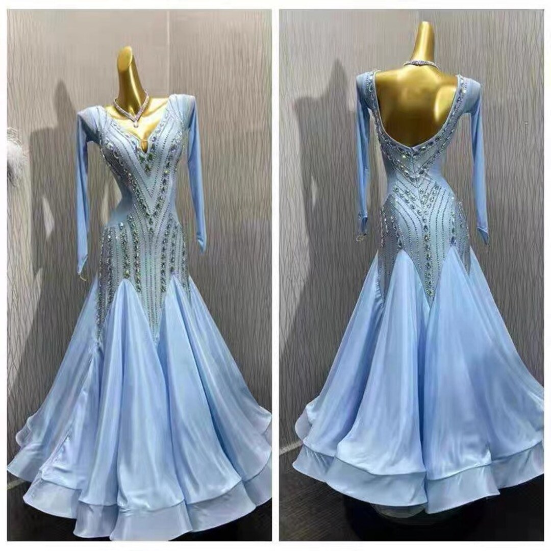 Blue Ballroom Dress Smooth Dress Etsy