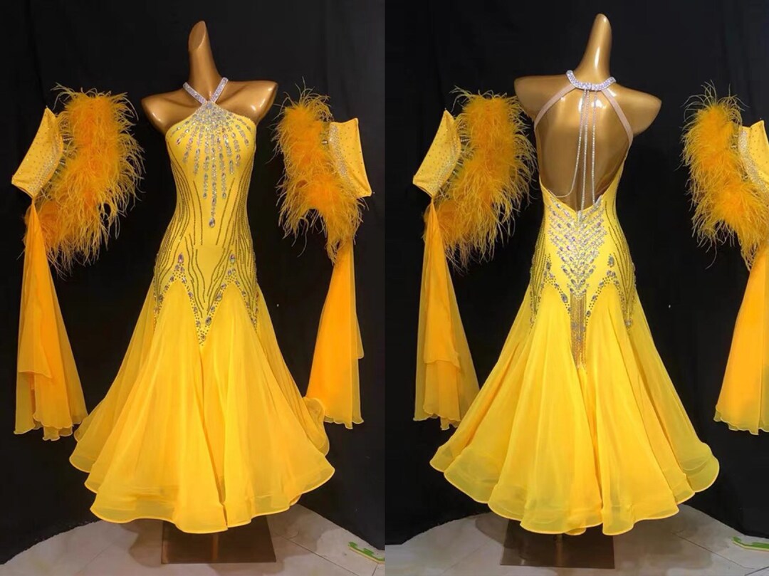 Yellow Ballroom Dress Smooth Dress - Etsy