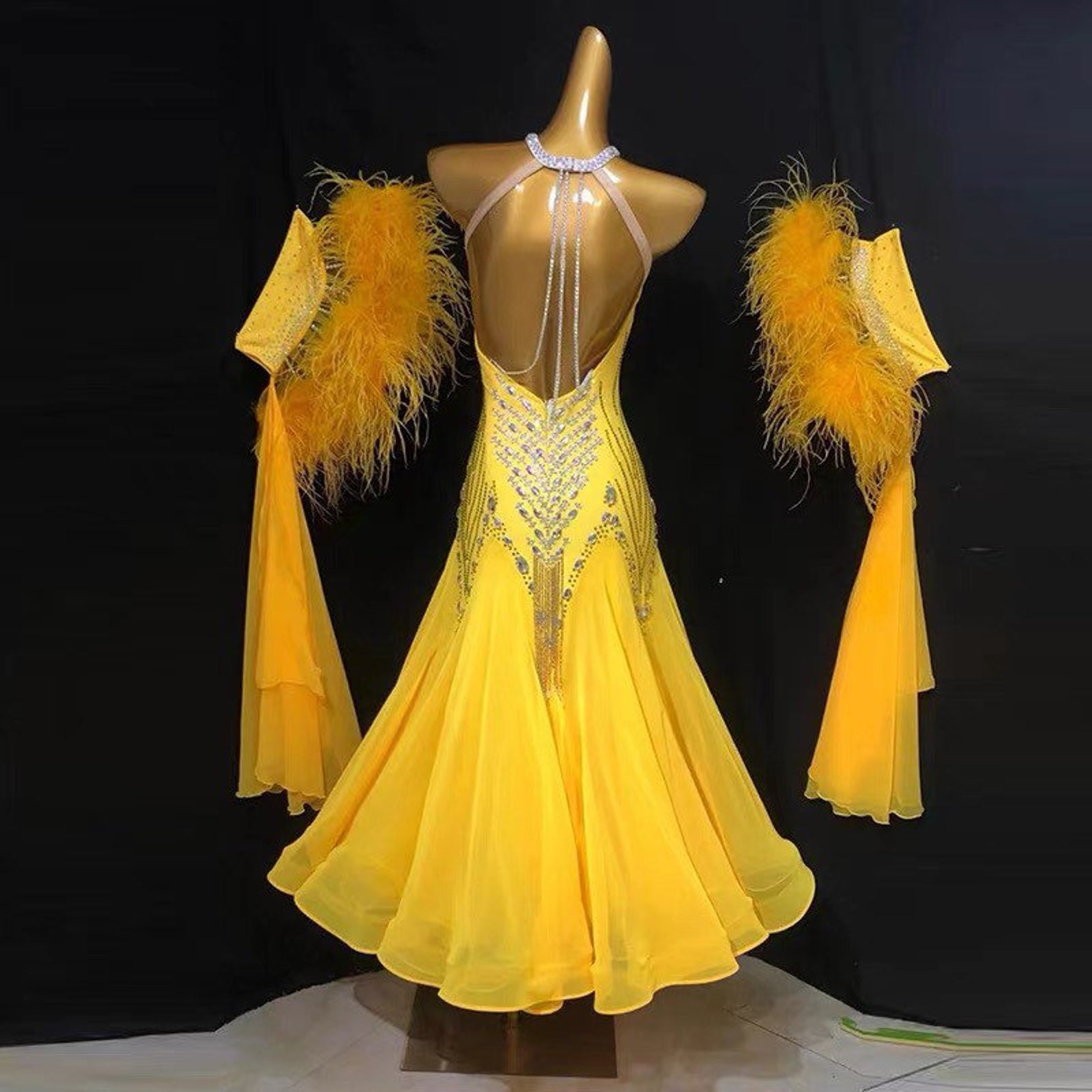 Yellow Ballroom Dress Smooth Dress Etsy