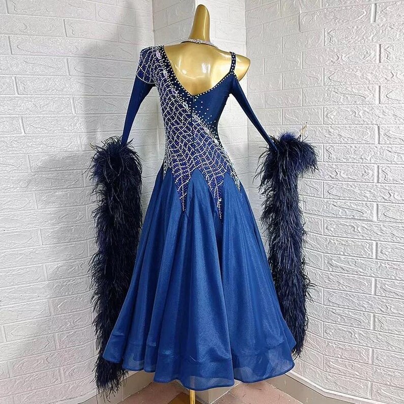 Blue Ballroom Dress-Lattice Beauty