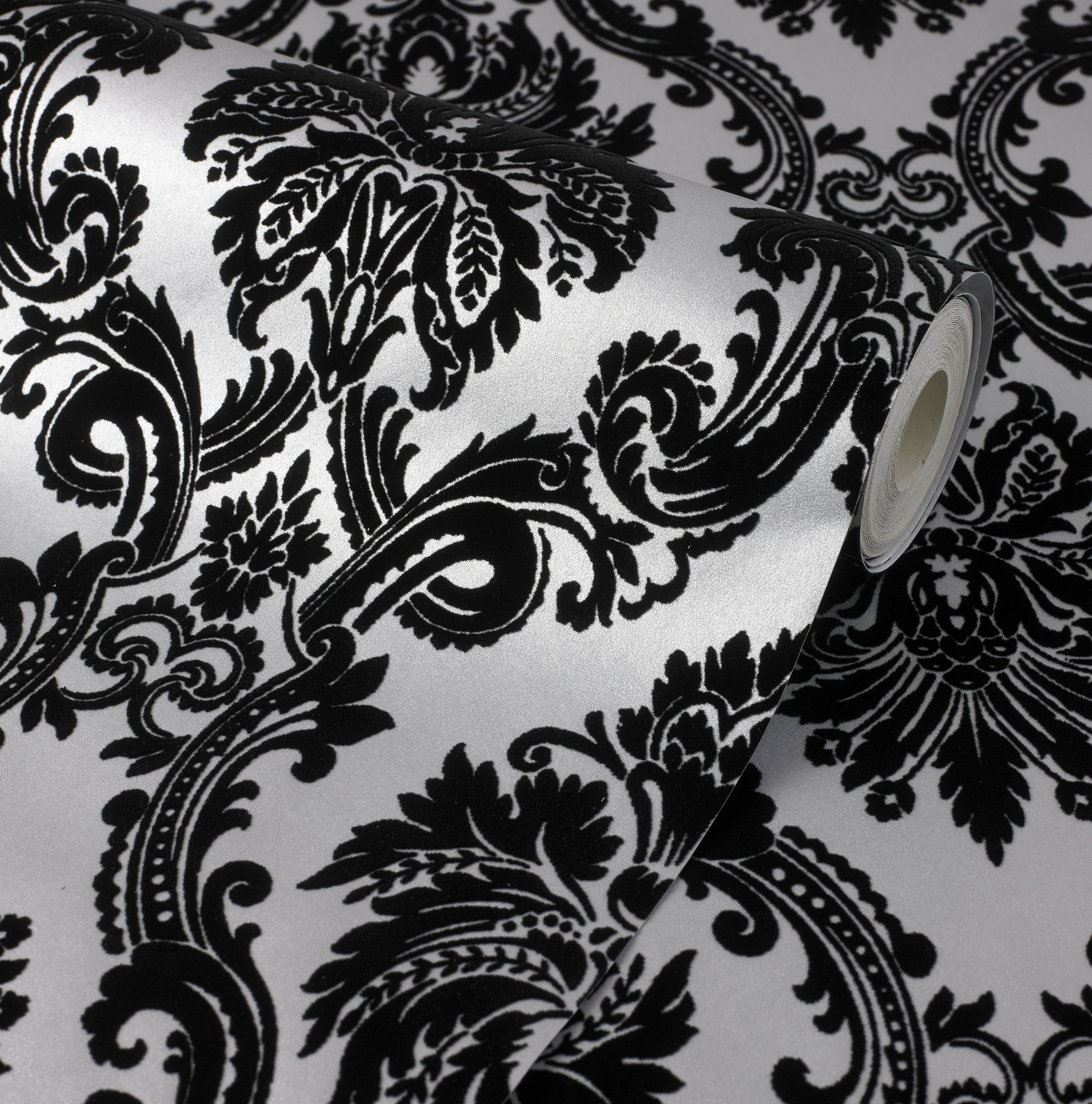 Exclusive Casablanca Luxury Velvet Flock Damask Wallpapers Etsy