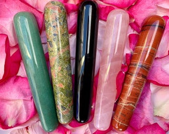 Crystal massage wands