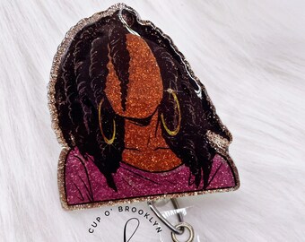 Black Woman Badge Reel - Brown Skin Girl Badge Reel - Black History Badge Reel - Nurse Badge Reel - Cute Badge Reel - Office Badge Reel