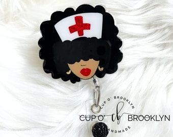 Afro Nurse Badge Reel – Black Girl Magic, Black History