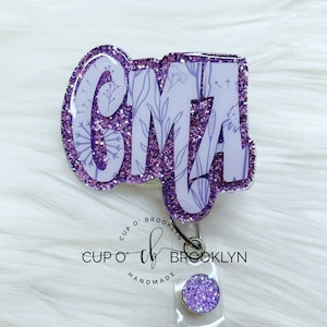 CMA Badge Reel - Certified Medical Assistant Badge Reel - Nurse Badge Reel - Cute Badge Reel - Medical Badge Reel - Purple Badge Reel