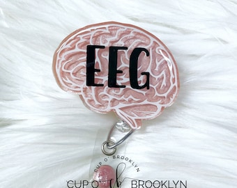 EEG Badge Reel - EEG Tech Badge Reel - Medical Badge Reel - Nurse Badge Reel - Cute Badge Reel