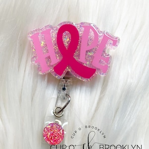 Hope Breast Cancer Awareness Badge Reel - Cancer Awareness Badge Reel - Fight Cancer Badge Reel