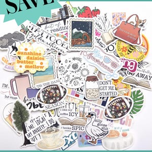 May include: A collection of colorful stickers with various designs, including a Utah stamp, a football with floral patterns, and text that reads "SAVE" and "Link in description!".
