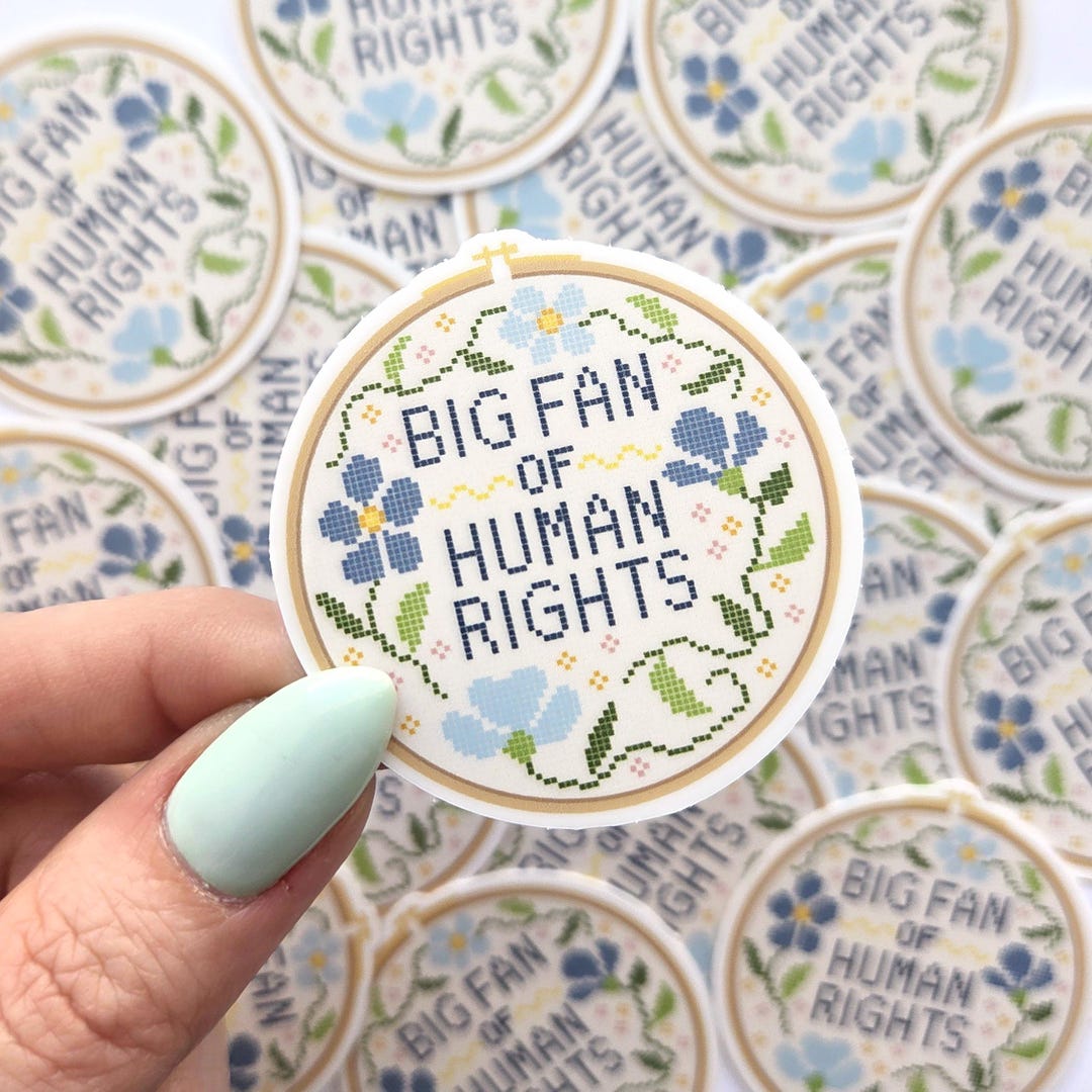 Big Fan of Human Rights Sticker | Social Justice | Crafty Aesthetic - Etsy