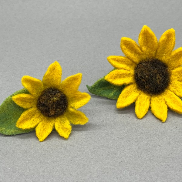 Sonnenblumen Fingerring aus Filz