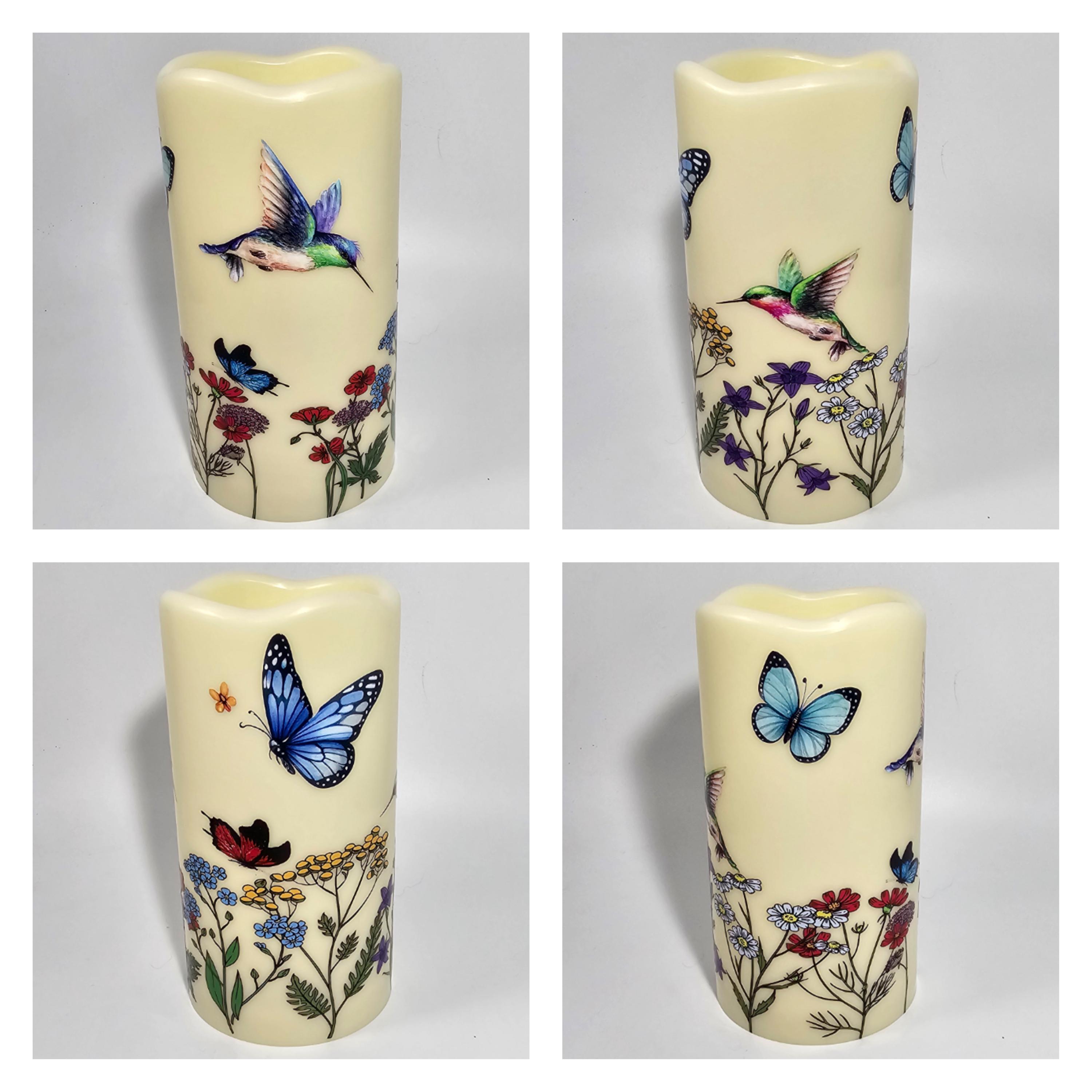 LED Hummingbird and Butterfly Theme Candle