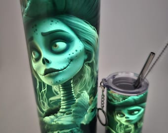 Hermoso juego de vasos Sally de 25 oz que brillan en la oscuridad
