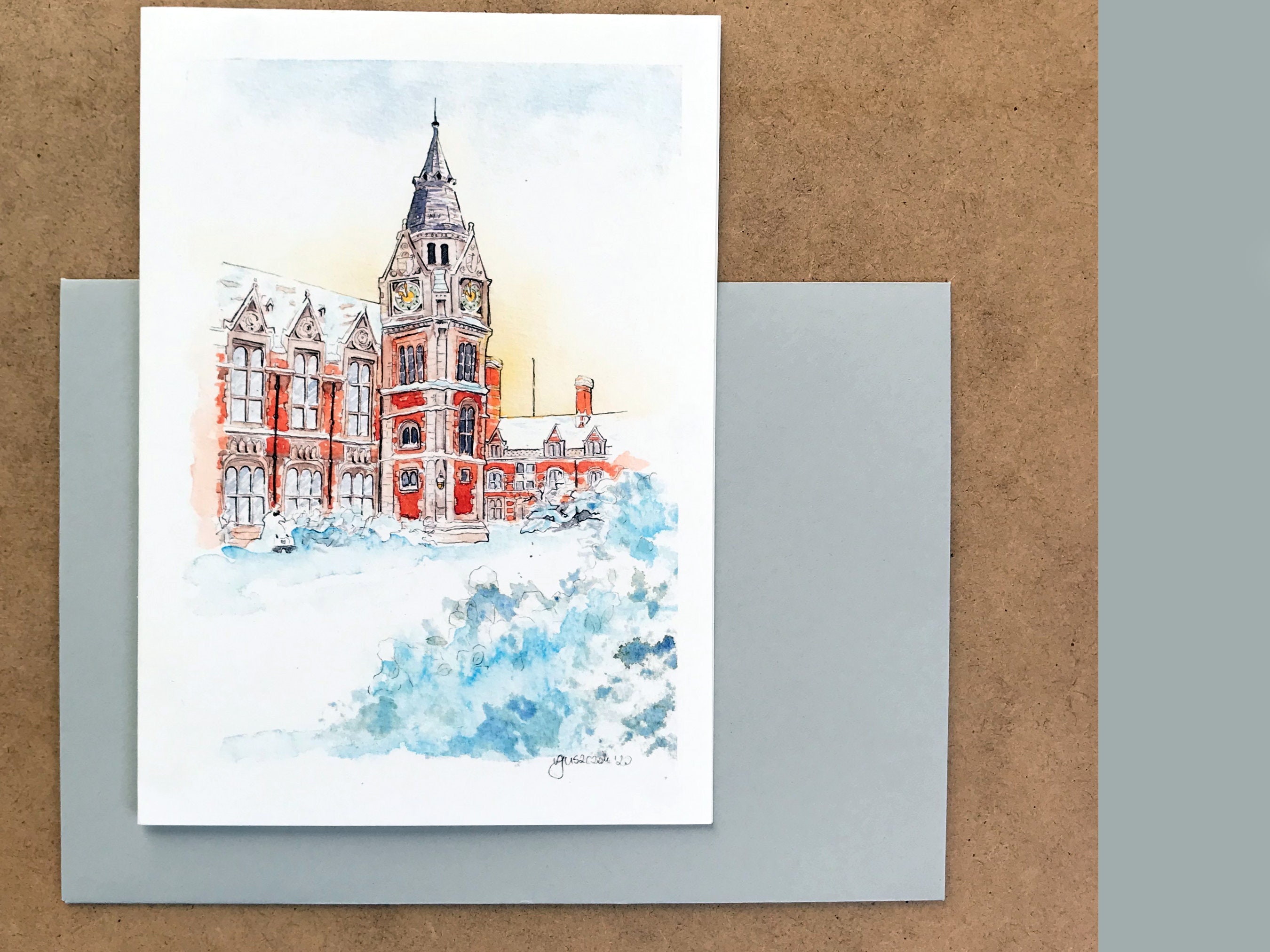 Pembroke College Greeting Card/ Cambridge Greeting Card Etsy