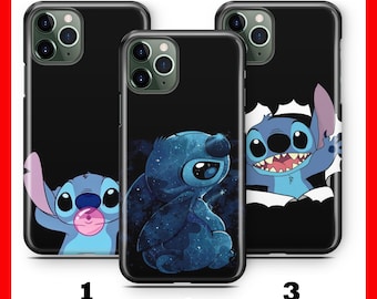 Funda para teléfono Stitch K1 para Apple iPhone 11 12 13 14 15 16 y 17 Air PRO Plus Mini Max Personaje de dibujos animados de Disney Criatura alienígena Perro Panda Amigo