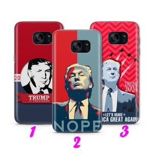 TRUMP 1 Custodia per telefono Samsung Galaxy S5 S6 S7 S8 S9 EdGE PLuS LtE NEO USA Presidente Stati Uniti d'America Donald Trump Great Again
