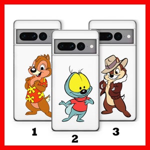 Custodia per telefono "Chip and DALE 2" per Google Pixel 6, 6A, 7, 7A, 8, 8A, 9, 9A Pro XL, motivo: cartone animato Disney "Due Chipmunks Rescue Rangers Team Due Topi"