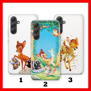 BAMBI Phone Case Cover For Samsung A13 A14 A15 A16 A25 A26 A33 A34 A35 A36 A53 A54 A55 A56 A72 A73 + More Models Disney Cartoon Deer Flower