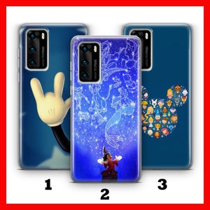 Custodia per telefono MICKEY MOUSE 4 HUAWEI P9 P10 P20 P30 P40 LiTE PRO PLuS LG G5 G6 ispirata al castello dei cartoni animati Disney Minnie Mouse Classic Mice
