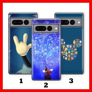 Custodia per telefono Mickey Mouse 4 per Google Pixel 6 6A 7 7A 8 8A 9 9A Pro XL, motivo: Castello Disney con Topolino e Topolino Classico