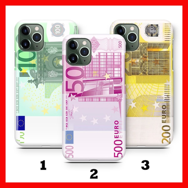 MONEY 2 Apple iPhone 11 12 13 14 15 Plus PRO Mini MAX Handytasche Cover EuR Euro Bill 100 200 500 Bargeld Europa Reich Präsent Männer Frauen Power